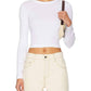 Enza Costa - Supima Baby Rib Long Sleeve Cropped Top