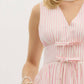 Entro - Striped Empire Waist Bow Front Midi Dress