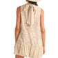 &Merci - Embellished Mixed Media Bubble Hem Mini Dress