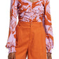 Ruched Crop Top - Purple Rust Brush Stroke