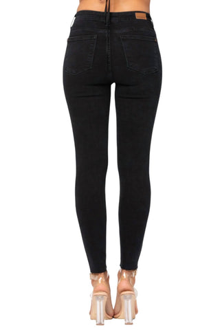 Judy Blue - Calça jeans skinny de cintura média com estampa de leopardo