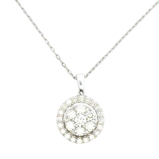 Aamiaa - Pingente de halo brilhante redondo com diamante natural de 1,00 quilates