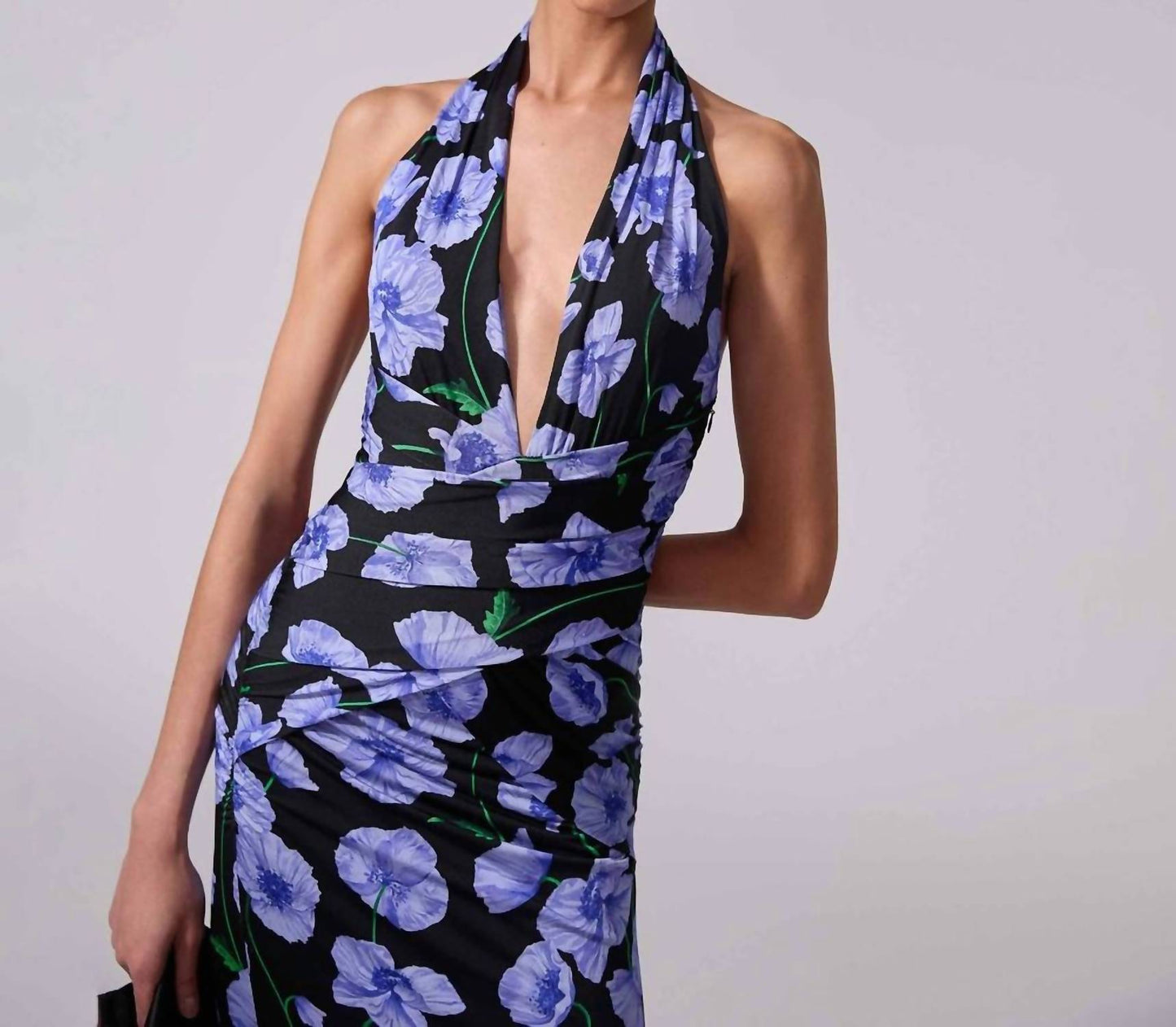 Carolina Herrera - Halter Neck Gathered Midi Dress