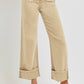 Risen - Latte High Rise Cuffed Jeans
