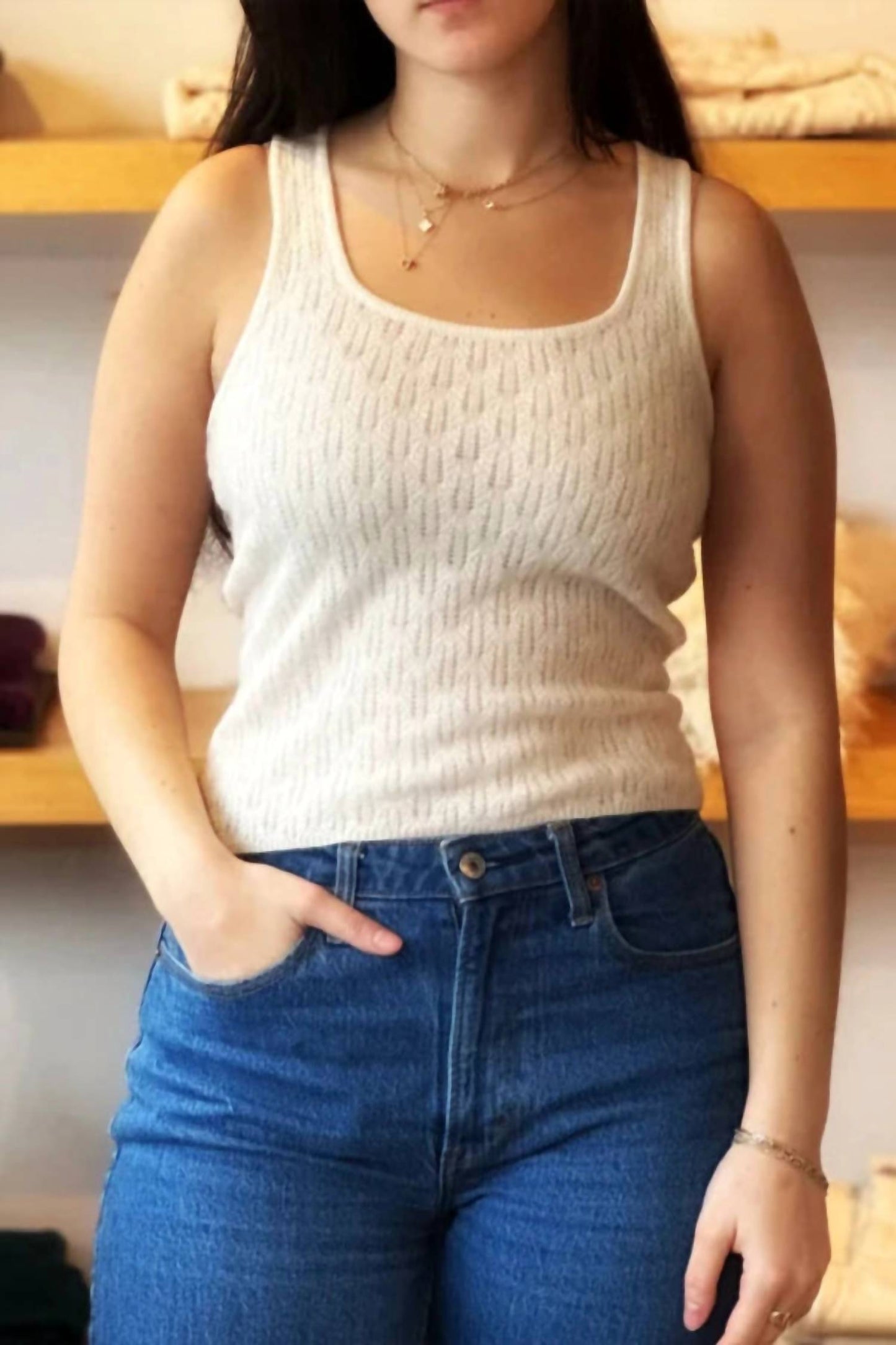 Naadam - Cashmere Pointelle Tank Top