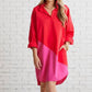 Caryn Lawn - Preppy Asymmetrical Shirt Dress