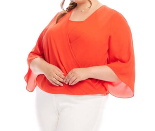 Karen Kane - Drape Front Crossover Top - Plus