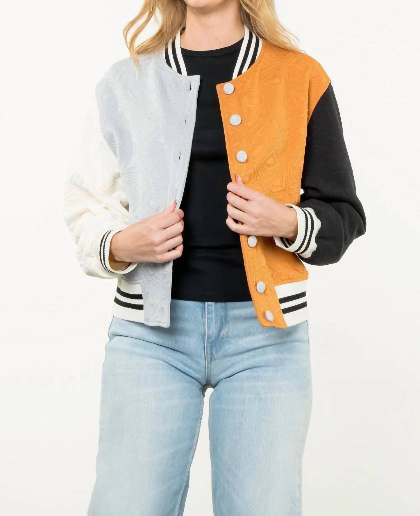 Thml - Colorblock Button Up Jacket