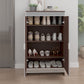 Elegant Decor Mirrored Shoe Cabinet with Edging Double Door Storage Cabinets