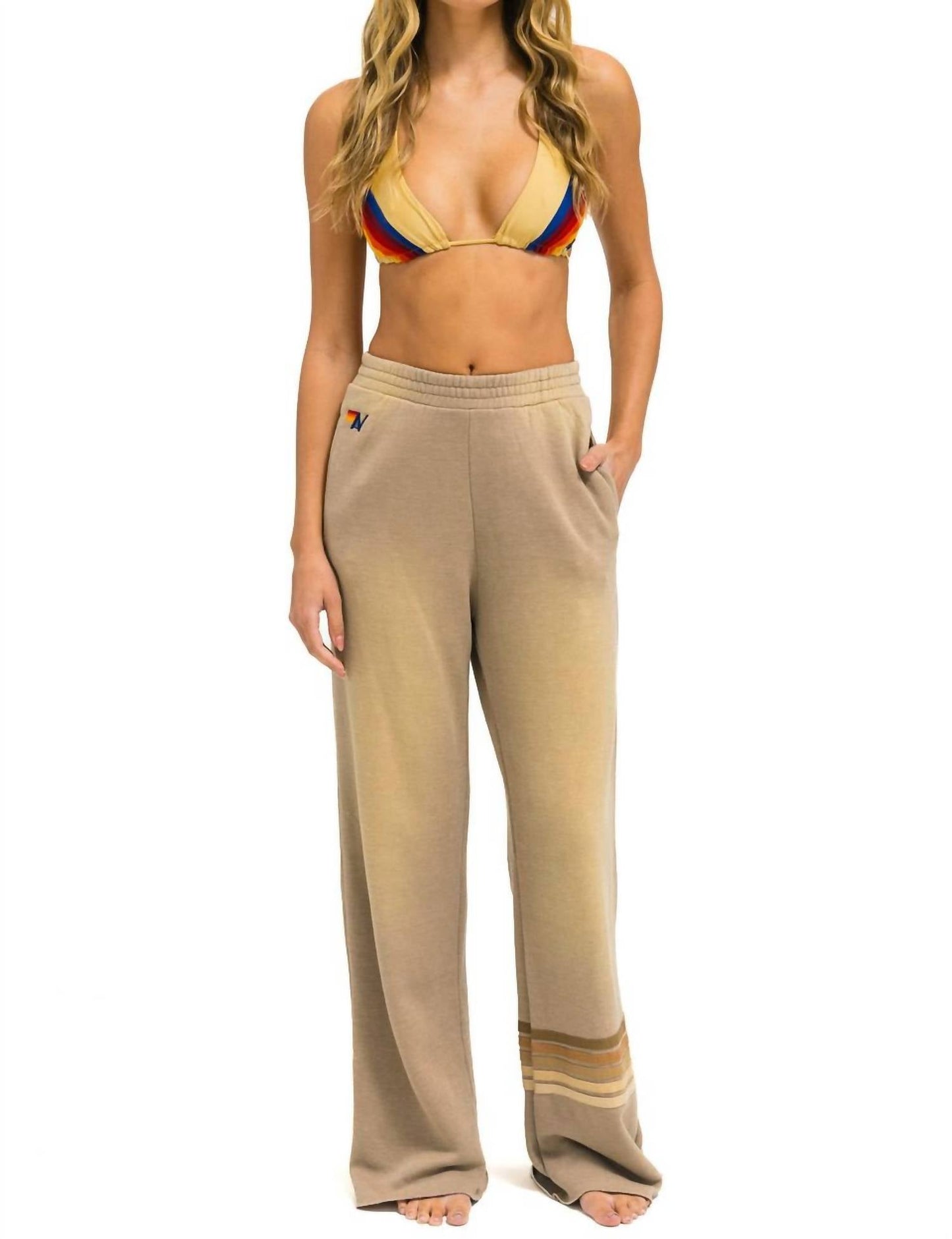 Aviator Nation - Rugby Stitch Wide Leg Pocket Sweatpant