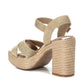 Xti - WOMEN'S HEELED JUTE PLATFORM SANDALS