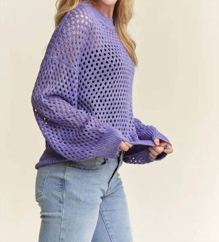 Trendsi - Blusa de crochê lurex com gola redonda Adora