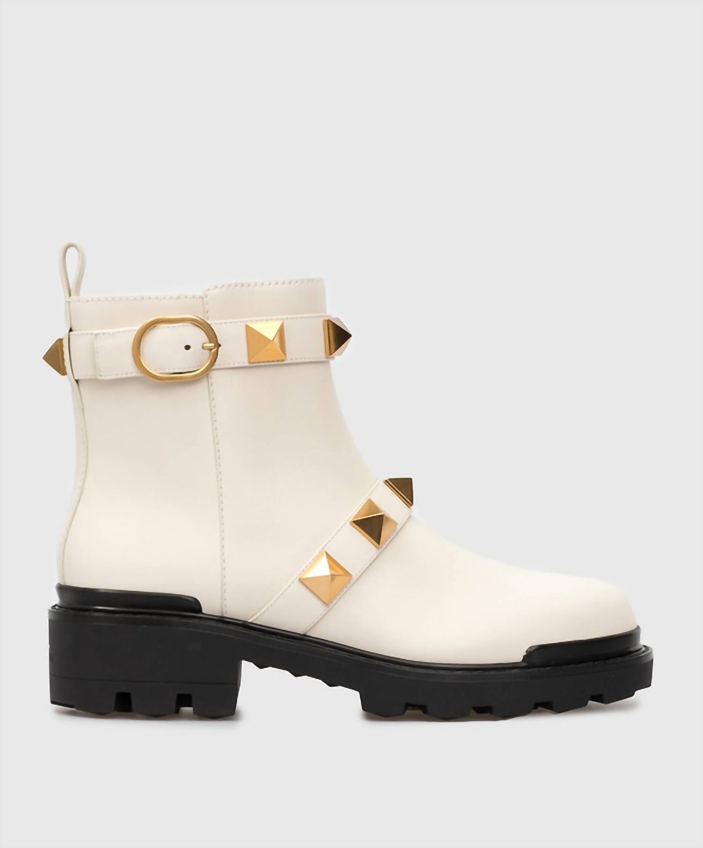 Valentino Garavani - Botas femininas de couro com tachas romanas