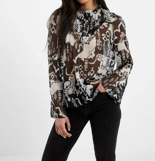 French Connection - Blusa popover de gola alta Deon Hallie