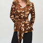 Joseph Ribkoff - Satin Animal Print Belted Top