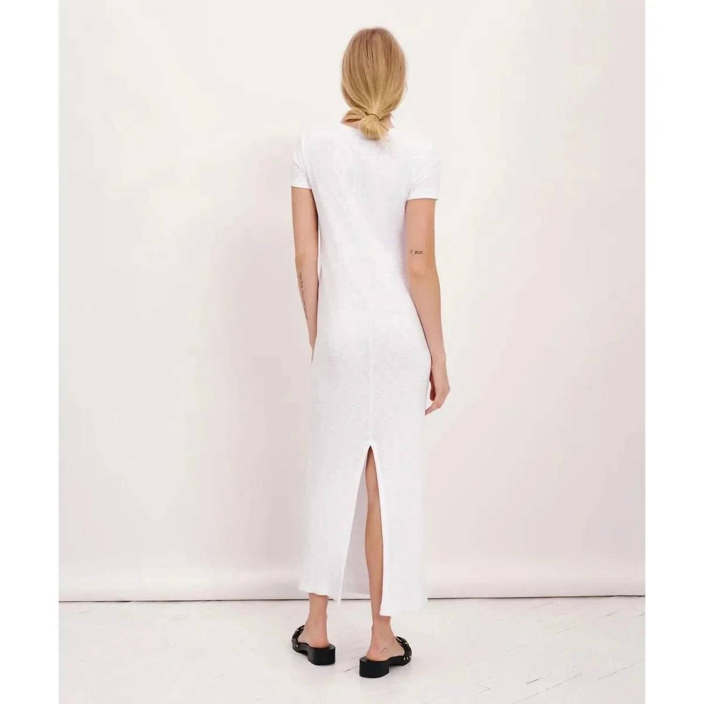 Atm - 4X2 Rib Short Sleeve Maxi Dress