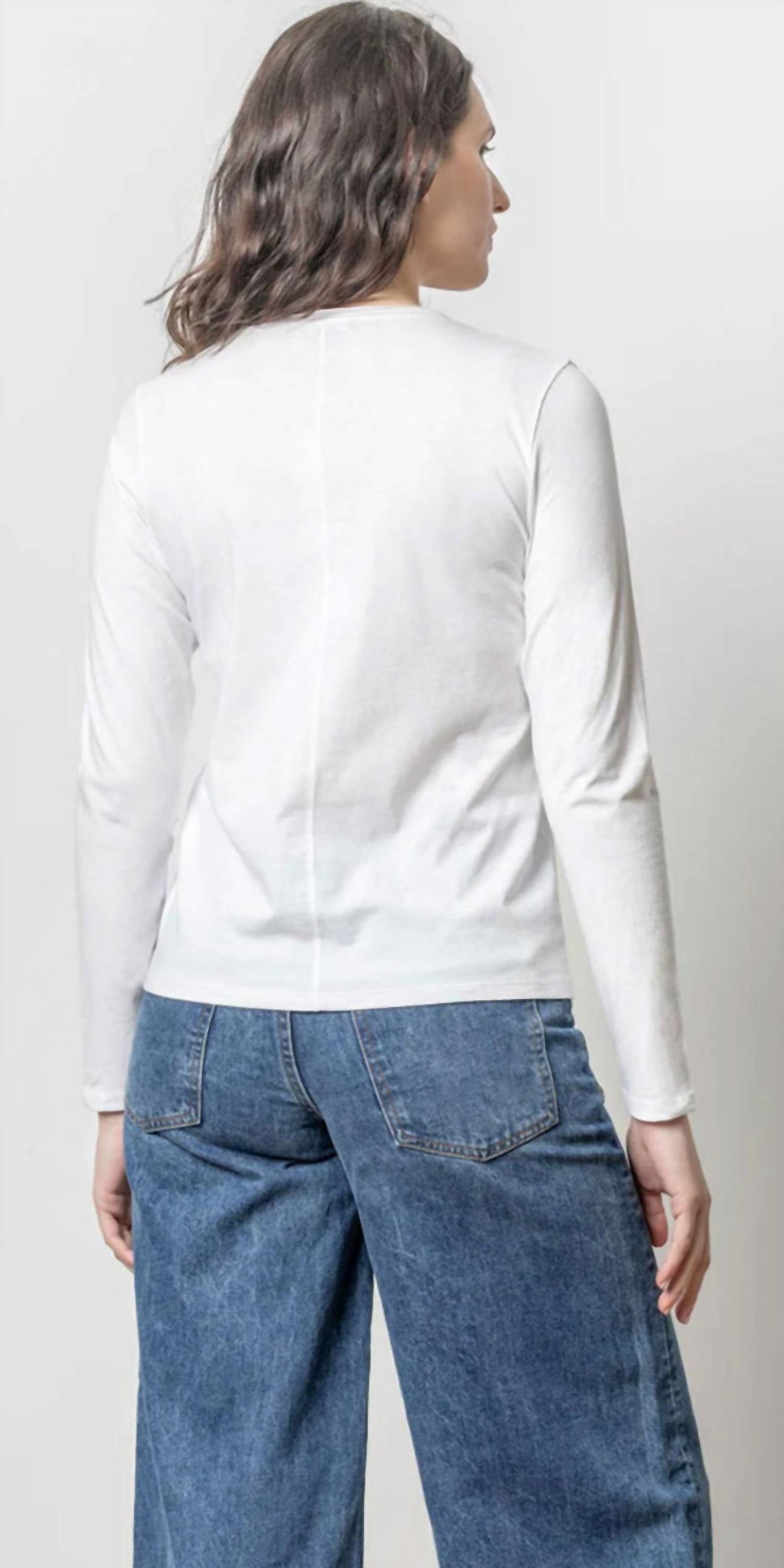 Lilla P - Rolled Edge V-neck Top