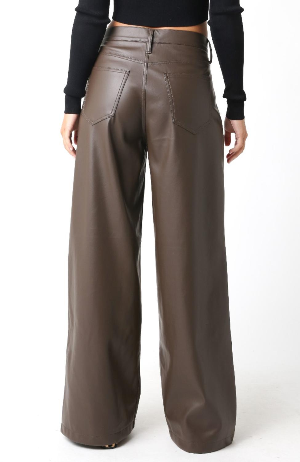 Olivaceous - Me Espresso Faux Leather Pant