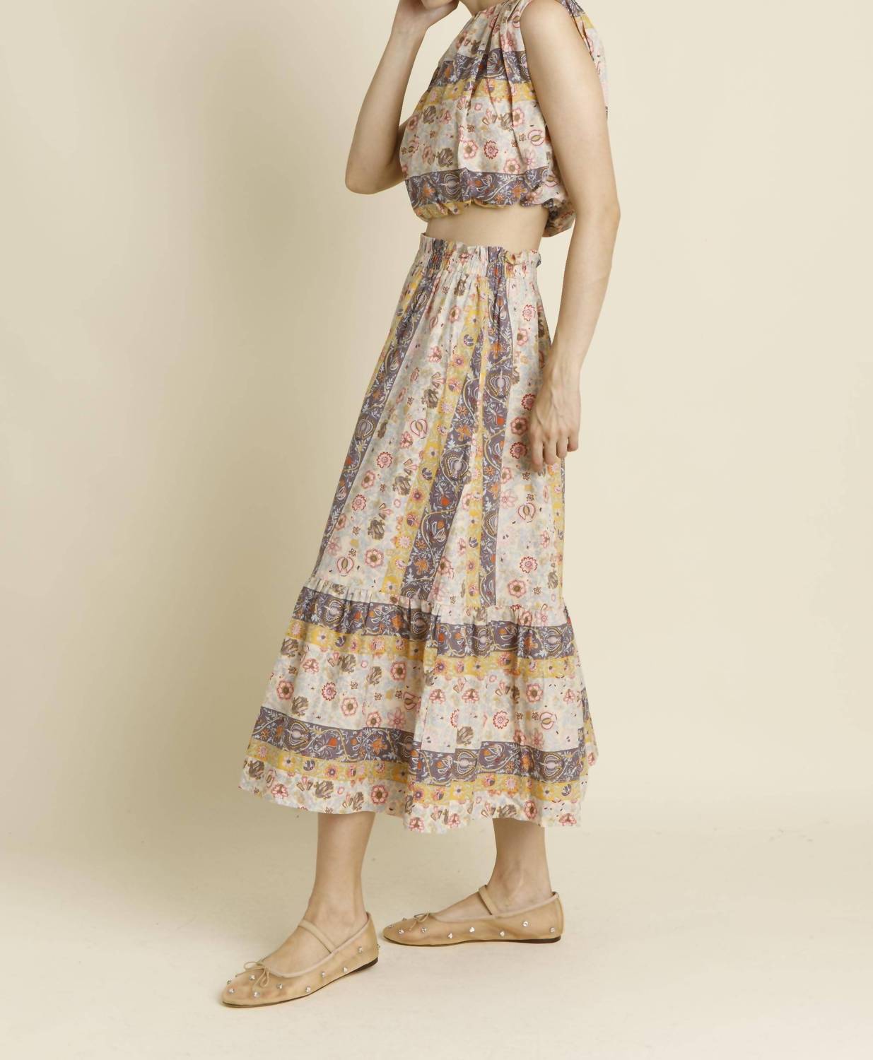 Aureum - Paisley Shirred Top