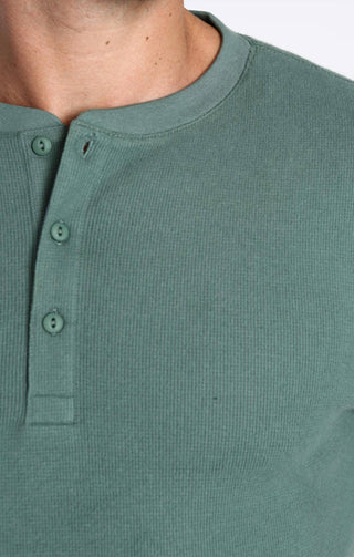 Jachs New York - Henley de manga comprida com waffle escovado