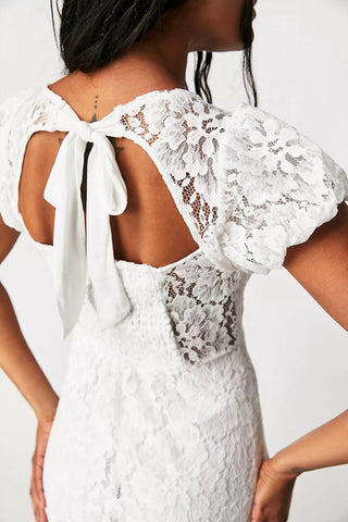 Free People - Vestido curto de renda Hailee