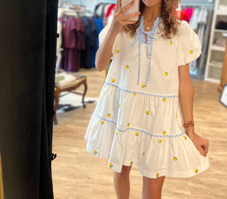 &amp;Merci - Vestido curto de algodão Lemons Into Lemonade