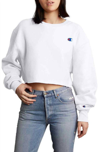 Champion - Moletom curto com trama reversa e bainha crua