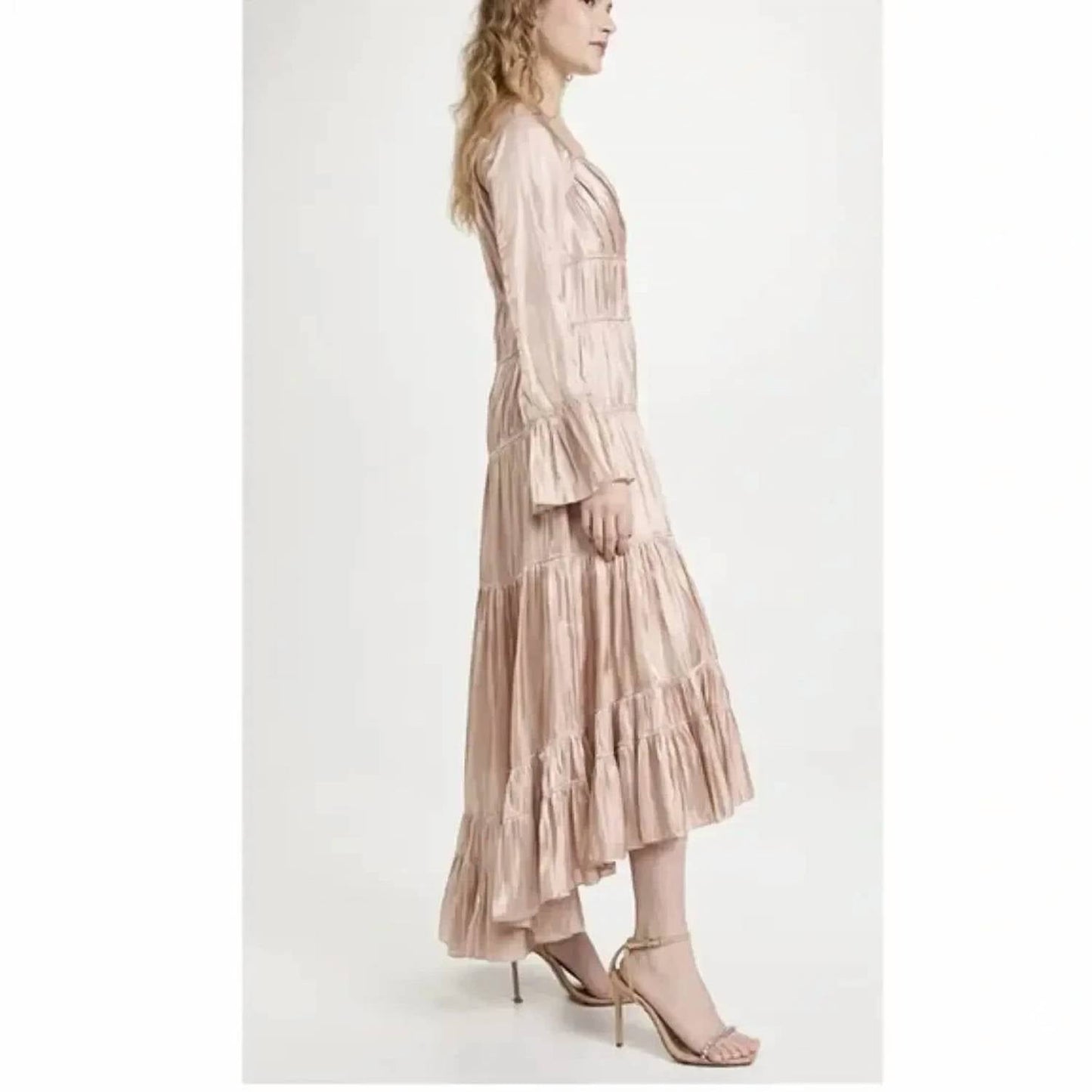 Cinq A Sept - Nina Tiered Satin Midi Dress