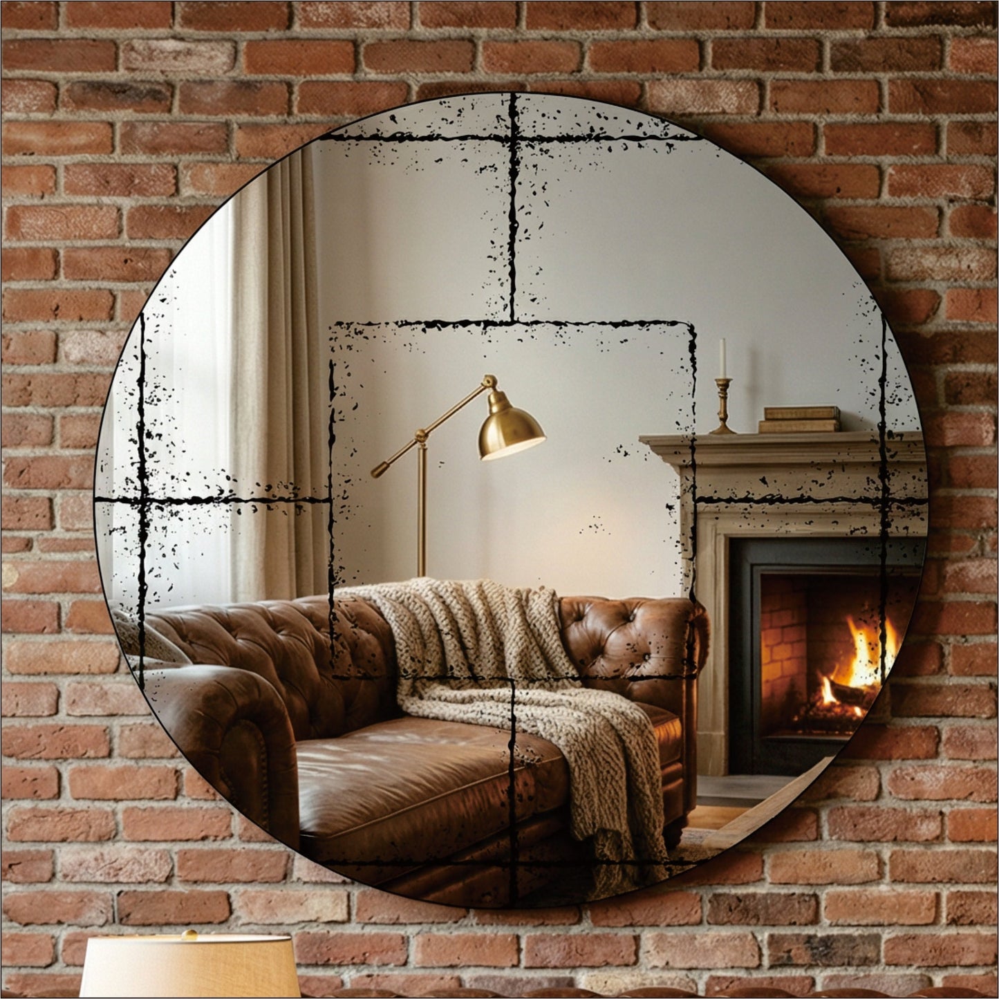 Round Wall-Mounted Mirror