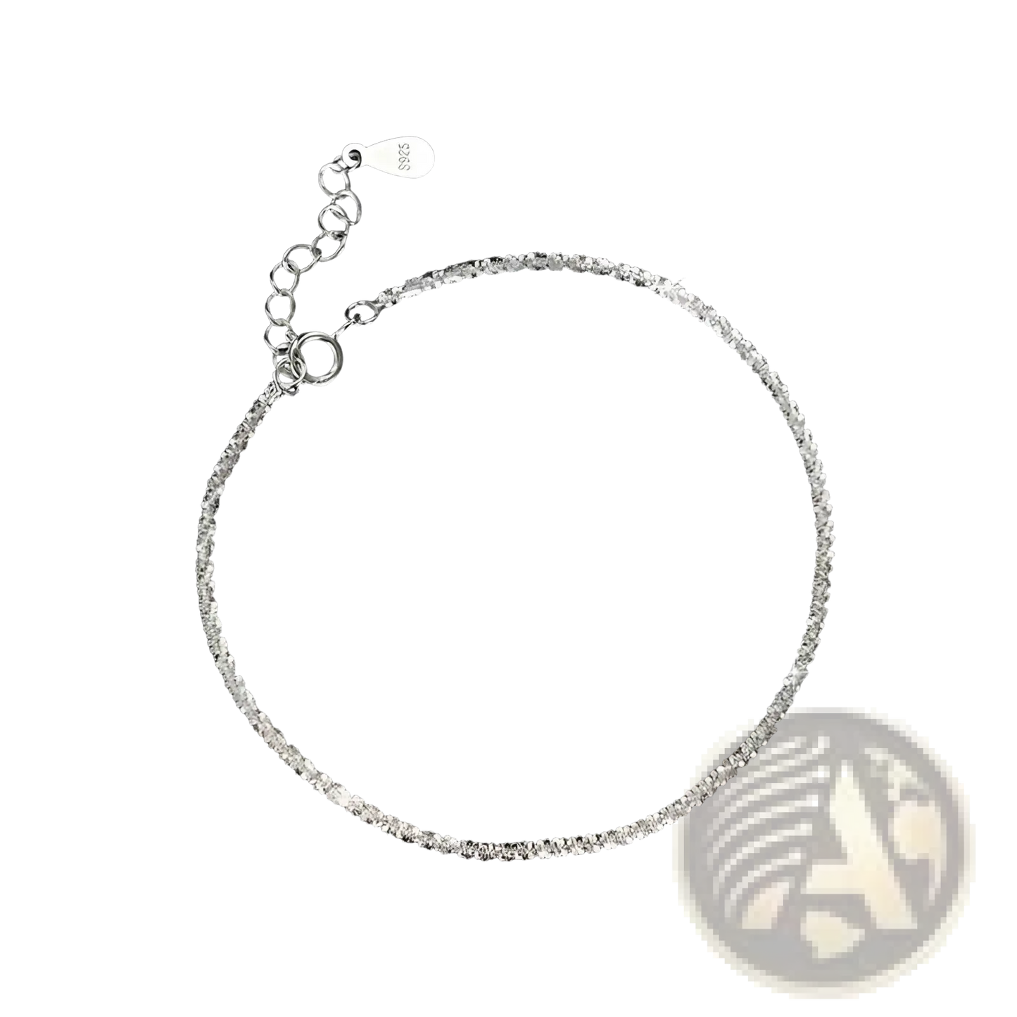 Adjustable 925 Silver Sparkling Crystal Bracelet and Anklet Set