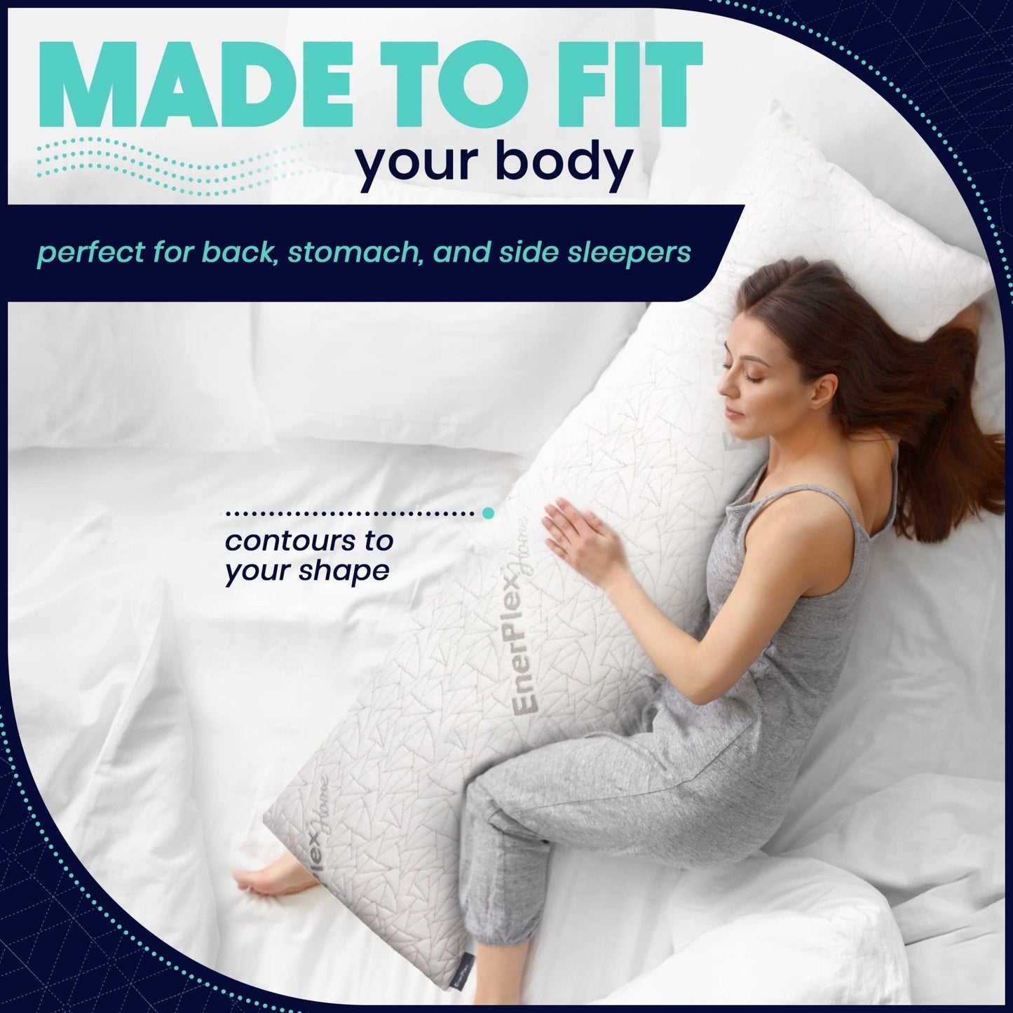 Travesseiro corporal ajustável de espuma viscoelástica - 54 x 20 polegadas 