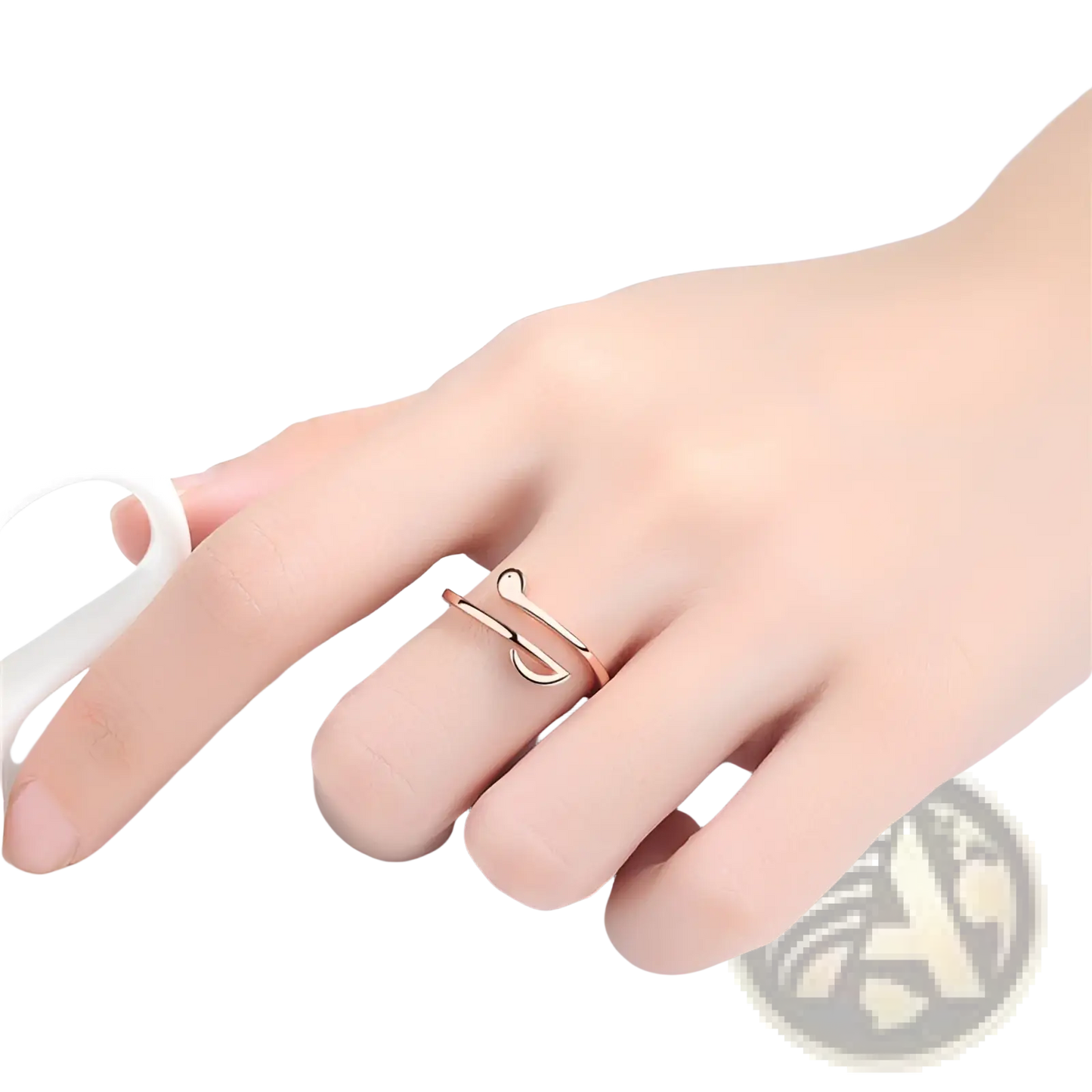 Adjustable Minimalist Music Note and Heart Rings in Rose Gold