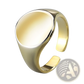 Adjustable Oval Minimalist Signet Ring in Polished Metal