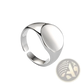Adjustable Oval Minimalist Signet Ring in Polished Metal