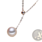 Adjustable Pearl Lariat Necklace in Rose Gold and Silver