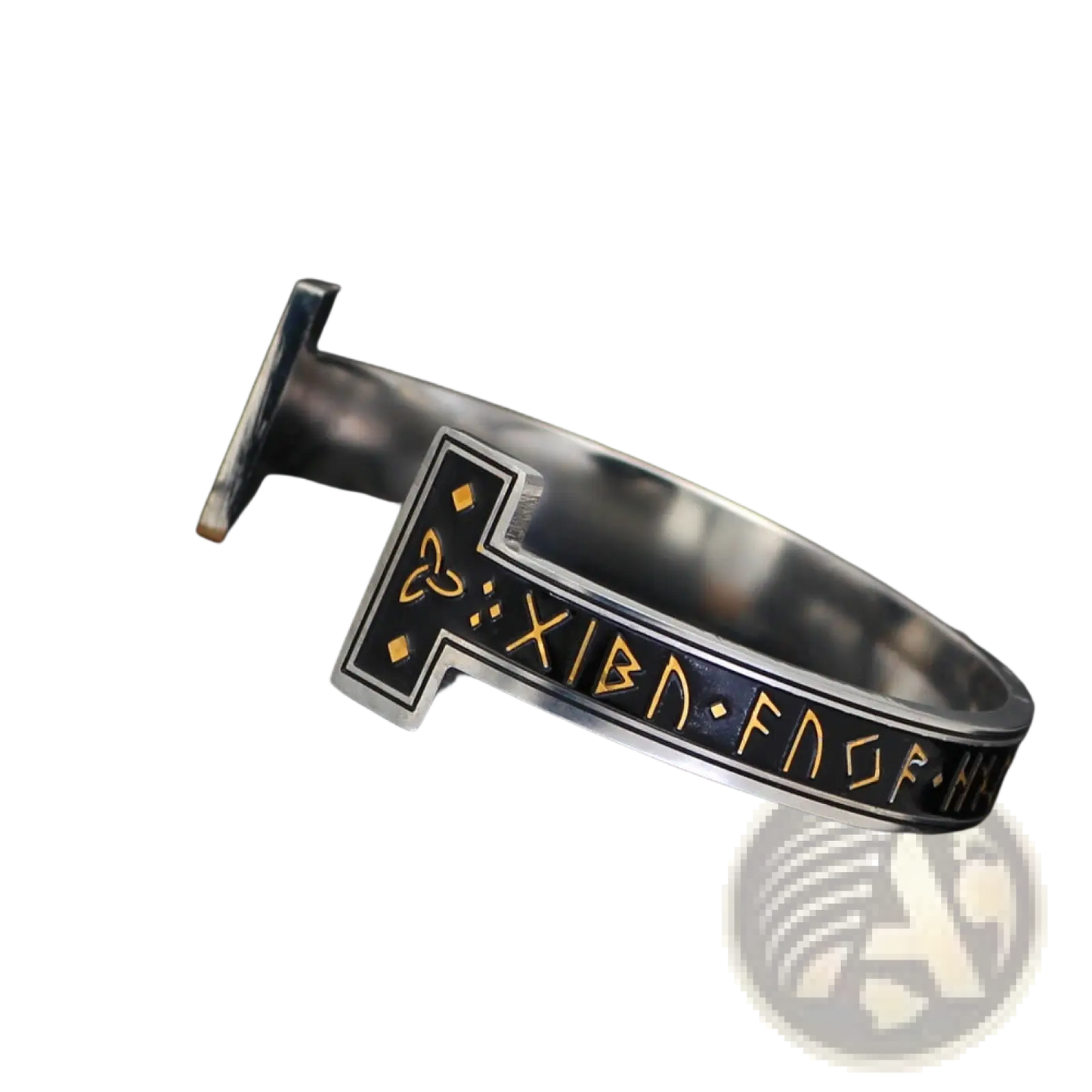 Adjustable Viking Rune Titanium Steel Open Cuff Bracelet