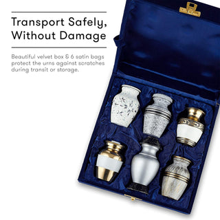 Urnas de cremação para adultos com bolsa de veludo