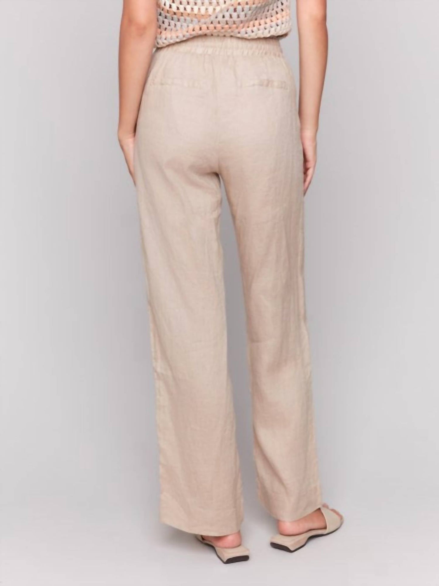 Charlie B - Pull-on Linen Blend Wide Leg Pants
