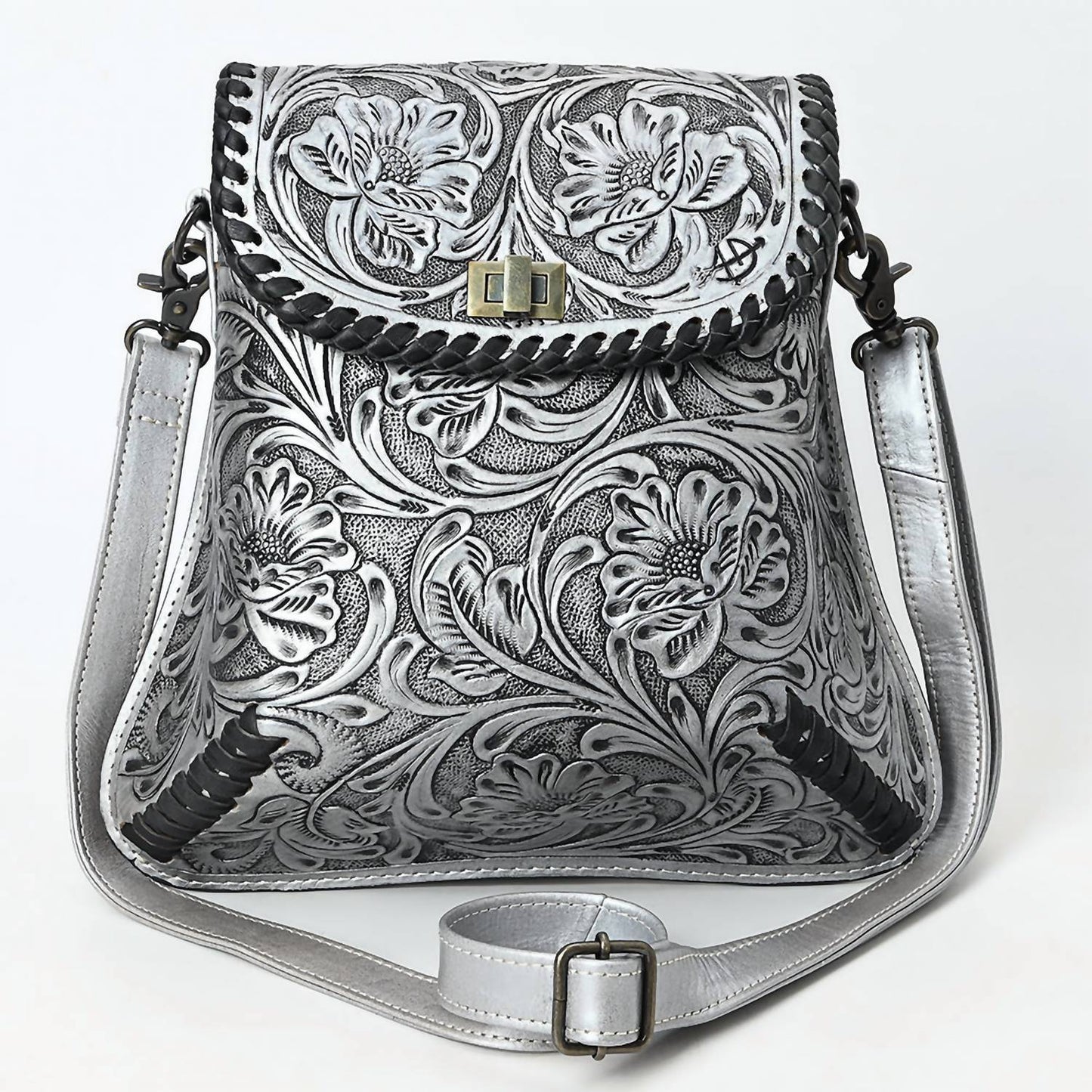 American Darling - Women's Floral Hand-tooled Genuine Leather Small Crossbody Bag