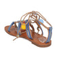 Breckelles - Women's Kylee Pom Pom Open Toe Tie Up Gladiator Sandals