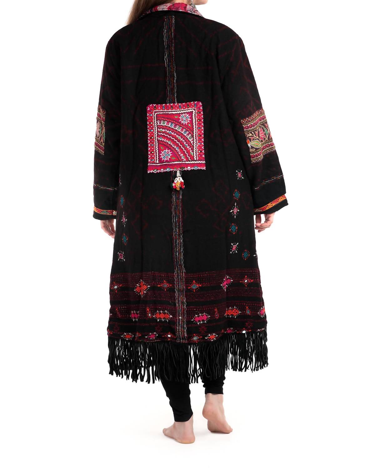 Standawt - Hand-embroidered Patches Merino Wool Coat