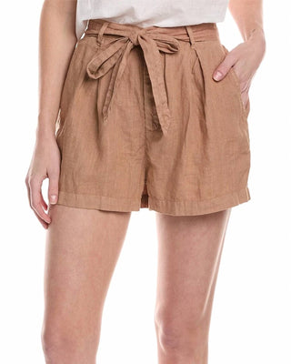 Bella Dahl - Short feminino com cinto e pregas frontais