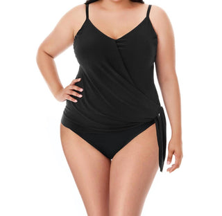 Magicsuit - Top tankini plus size com amarração lateral e decote em V Alex com aro