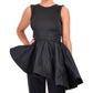 Theo & Spence - Theia Peplum Mix Media Top