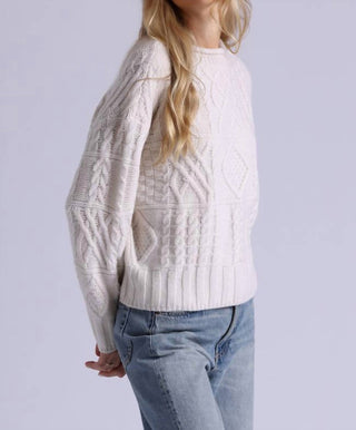 Minnie Rose - Pure Air Mixed Cable Sweater