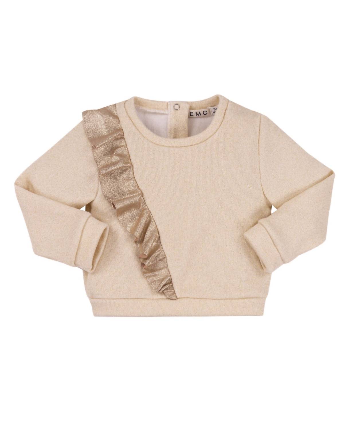 Emc - Girls' Lurex And Metallic Ruffle Sweatshirt