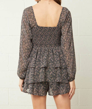 Entro - Square Neck Long Sleeve Romper