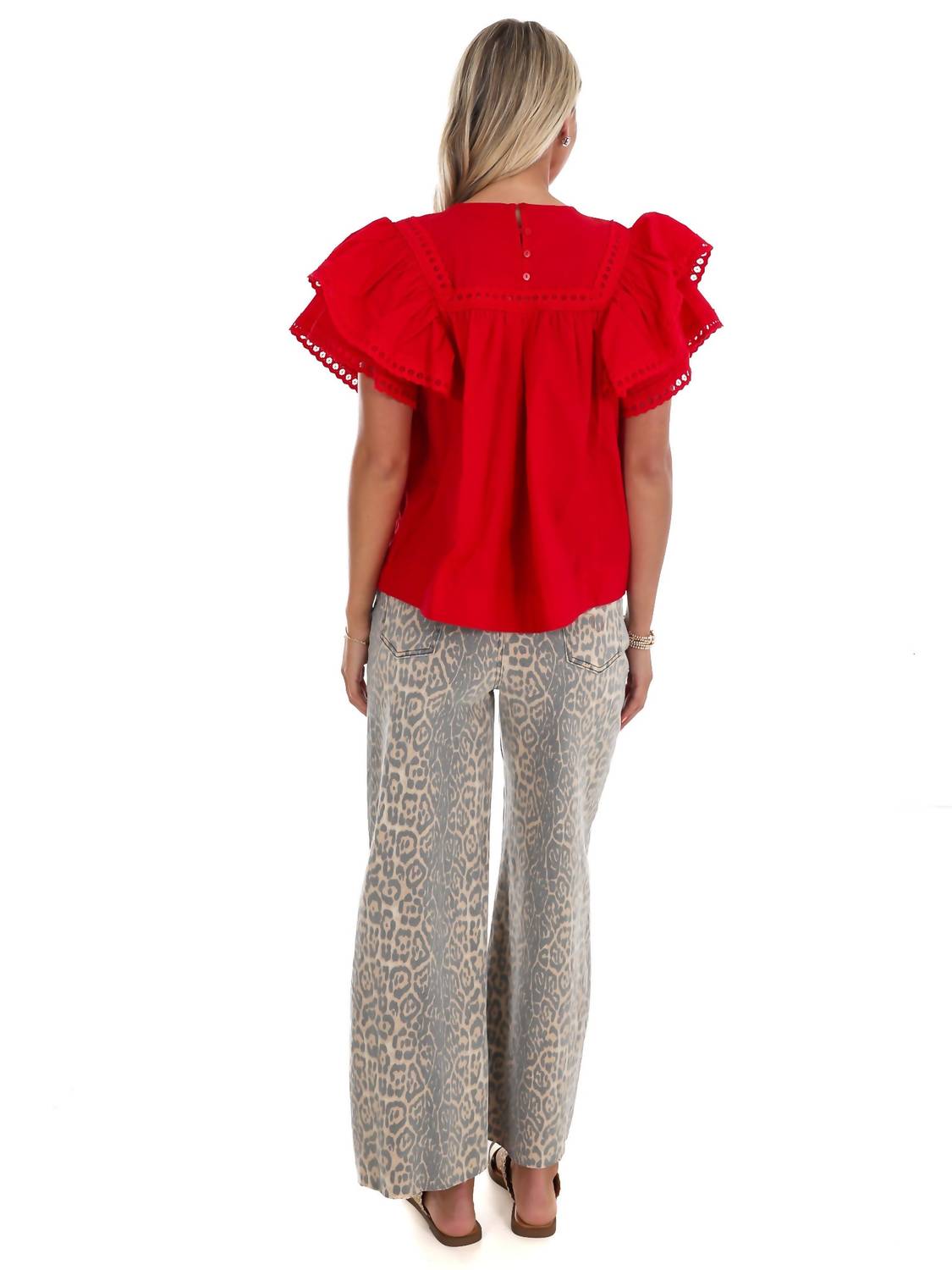 Easel - Golden Hour Poplin Top
