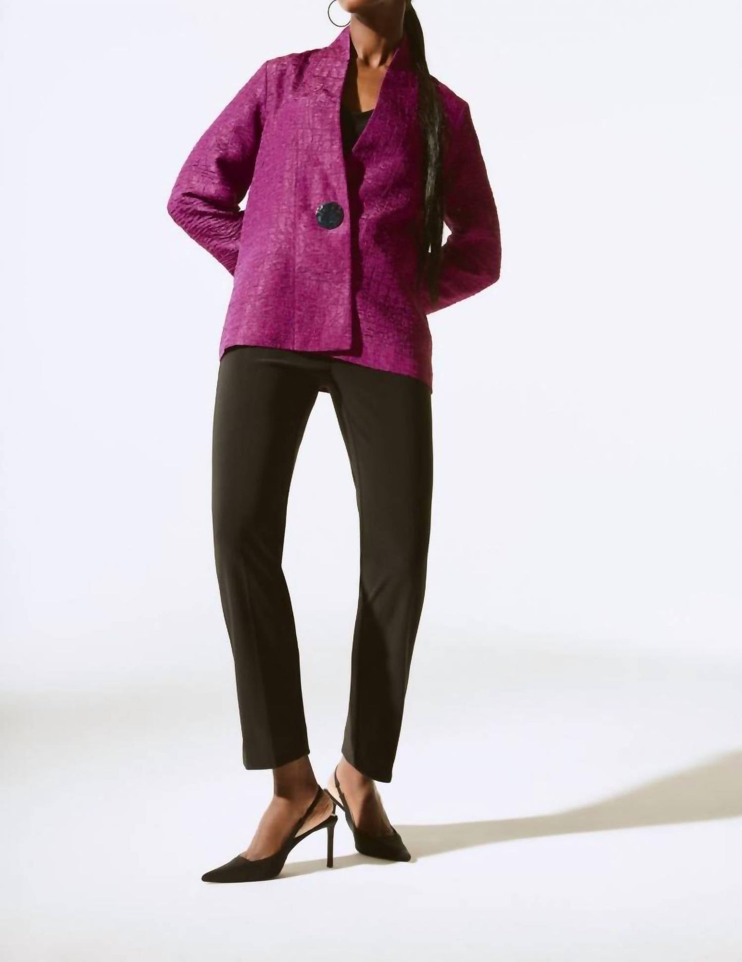 Joseph Ribkoff - Textured Long Sleeve Relaxed Jacket