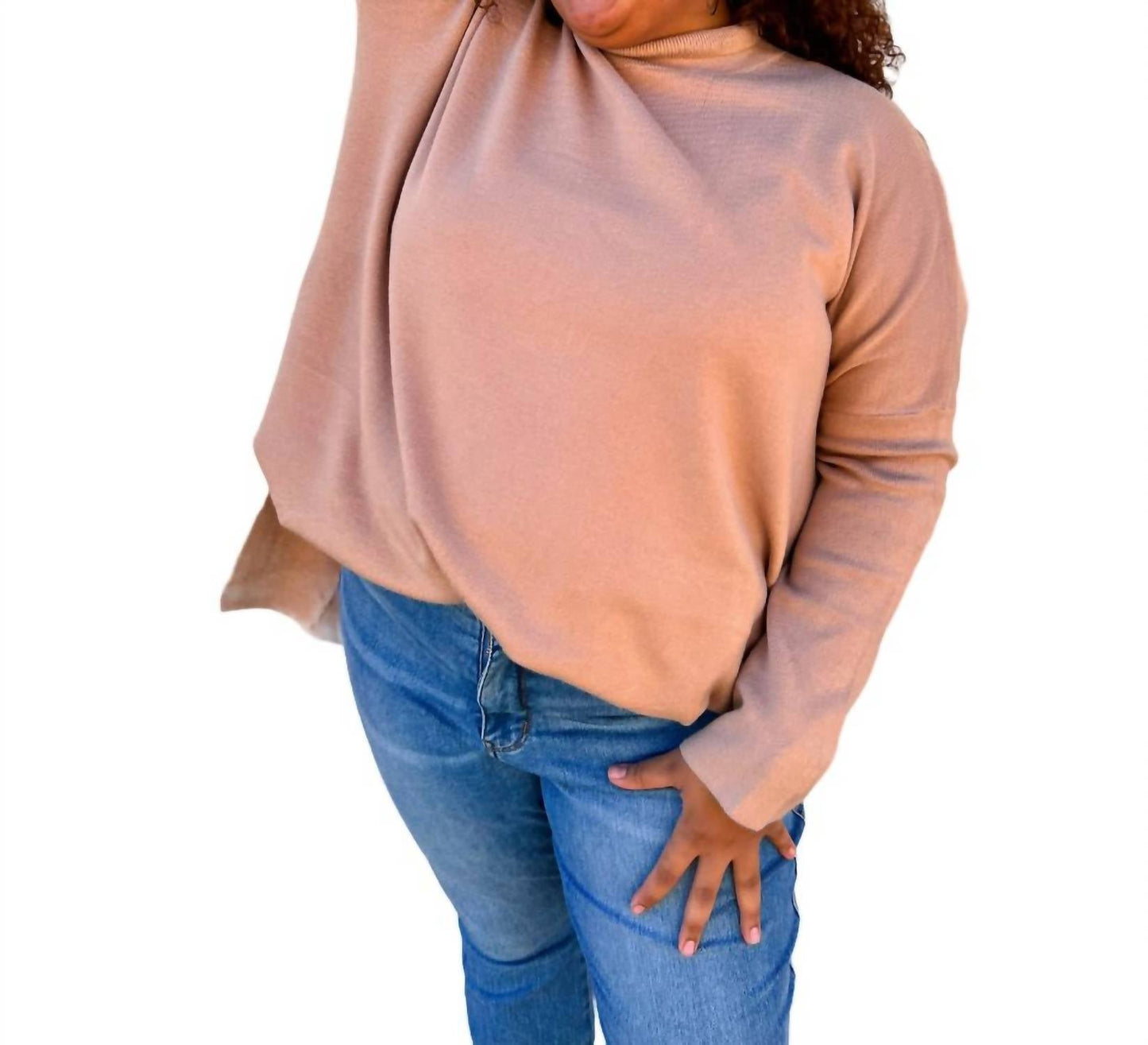 Entro - Allie Mock Neck Long Sleeve Top (Plus)